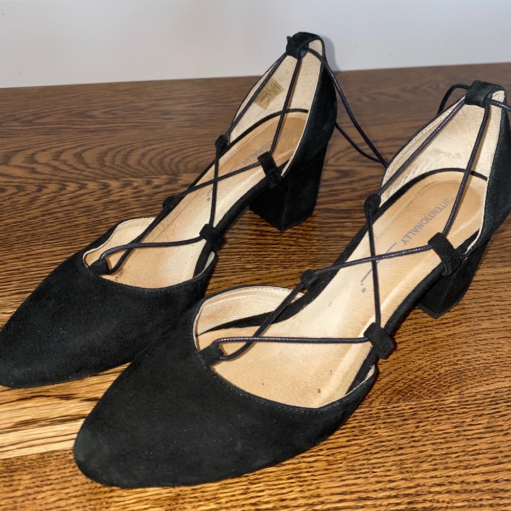 Intentionally Blank Lace Up Heels